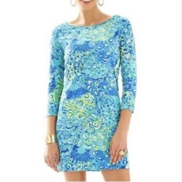 Lilly Pulitzer Marlow Dress in Lilly’s Lagoon Sea Blue Size Extra Small - Picture 1 of 5